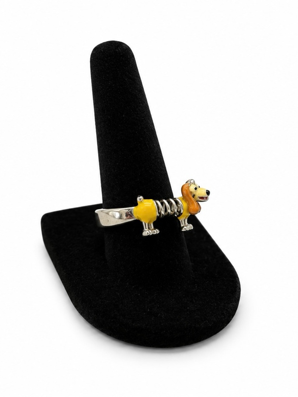 Disney Parks Official Toy Story Slinky Dog Silver Size 8 Women’s Dachshund Ring - Picture 2 of 4